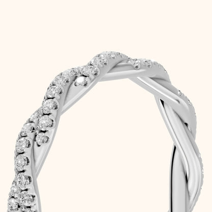 Trisha Micropavé Twist Round Diamond Eternity Band in Silver - slant-view