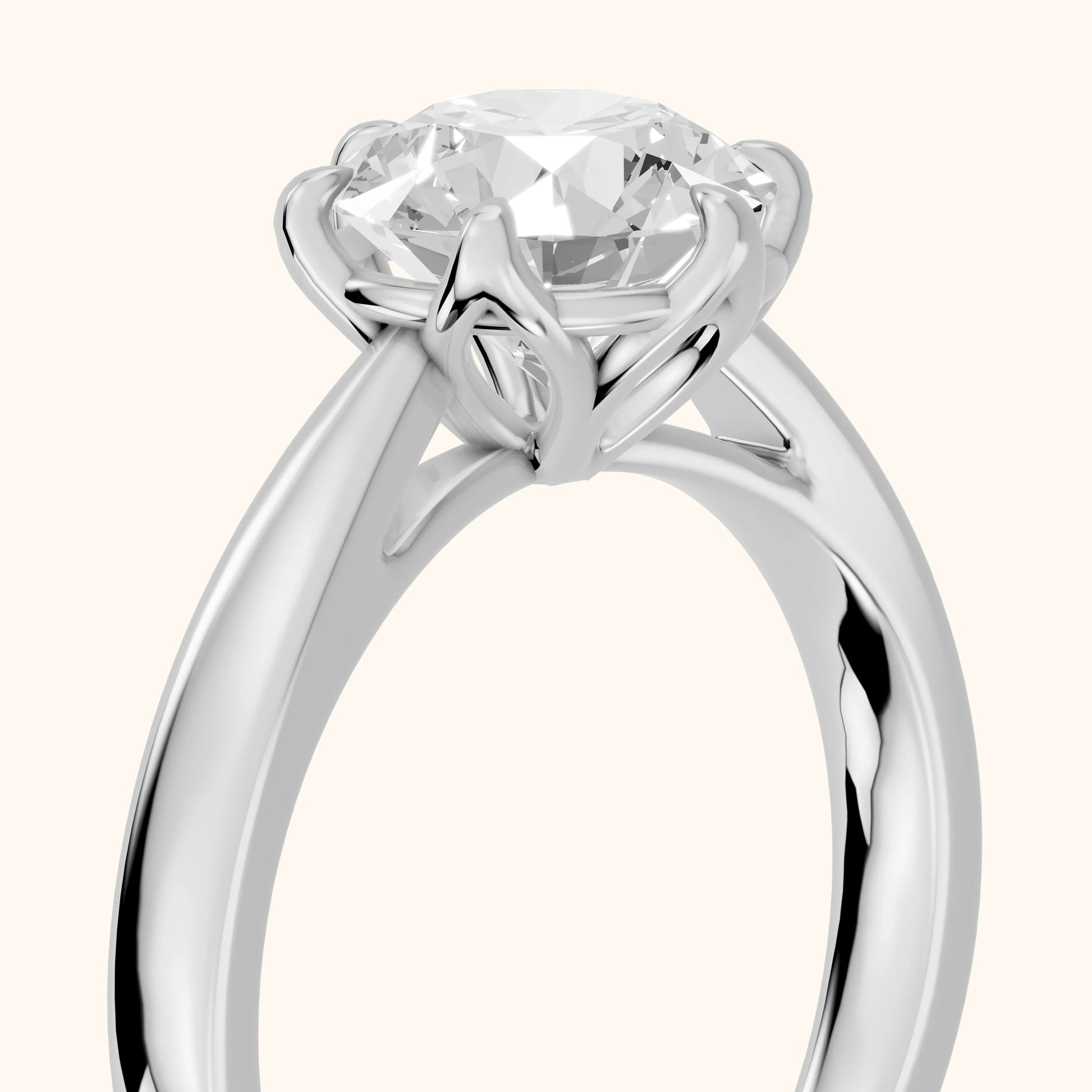 Lucia Solitaire Six-Prong Round Diamond Engagement Ring in White Gold - slant-view.webp