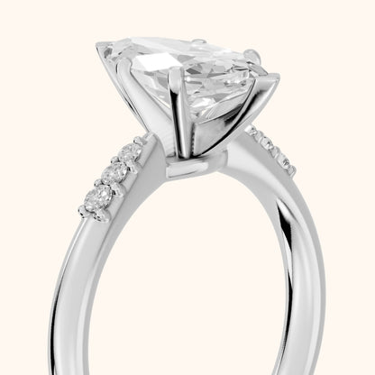 Aveline Flush-Set Marquise Diamond Engagement Ring in Platinum - slant-view.webp