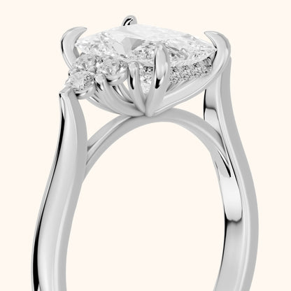 Anya Sidestone Cluster Radiant Diamond Engagement Ring in Platinum - slant-view.webp