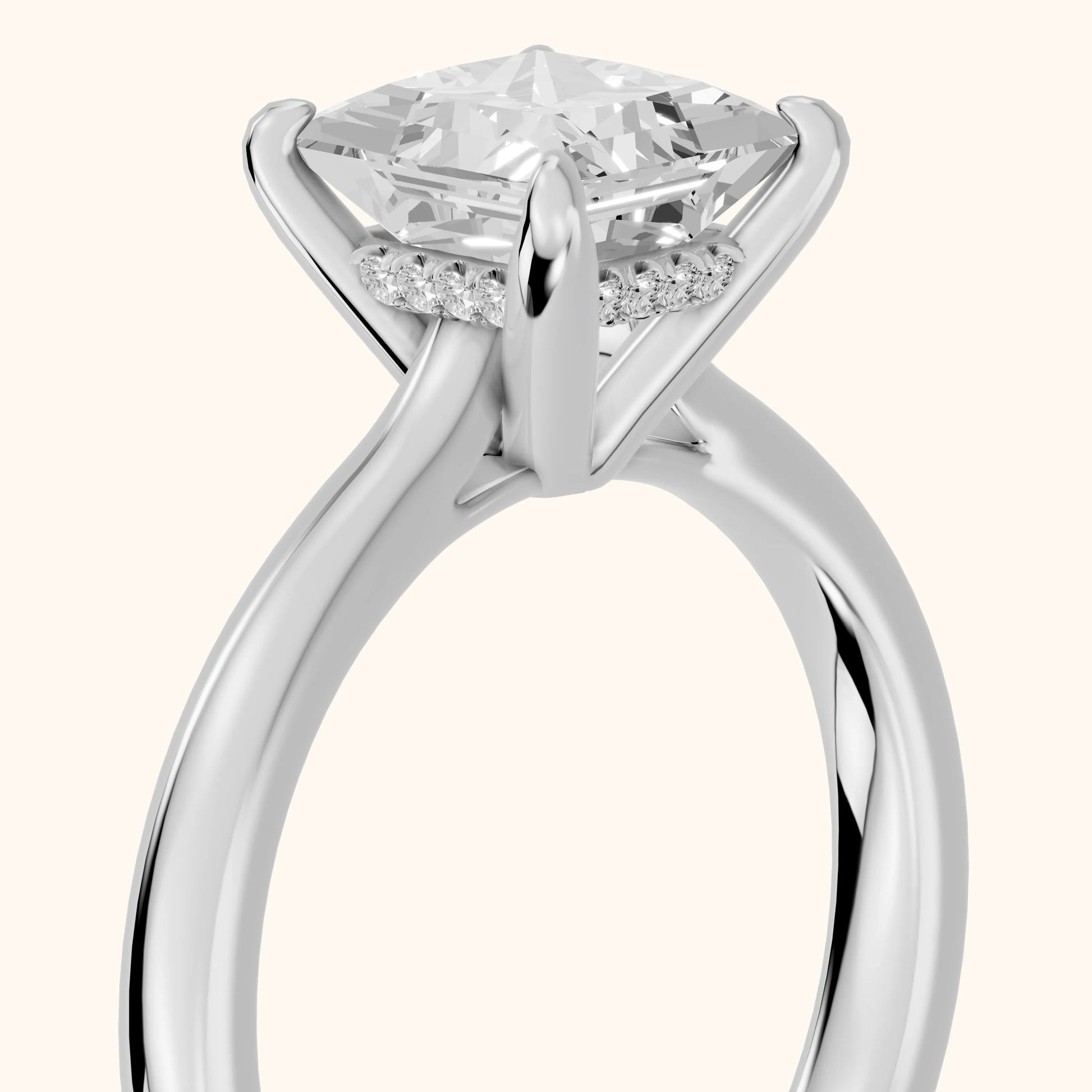 Mena Hidden Halo Princess Diamond Engagement Ring in White Gold - slant-view.webp