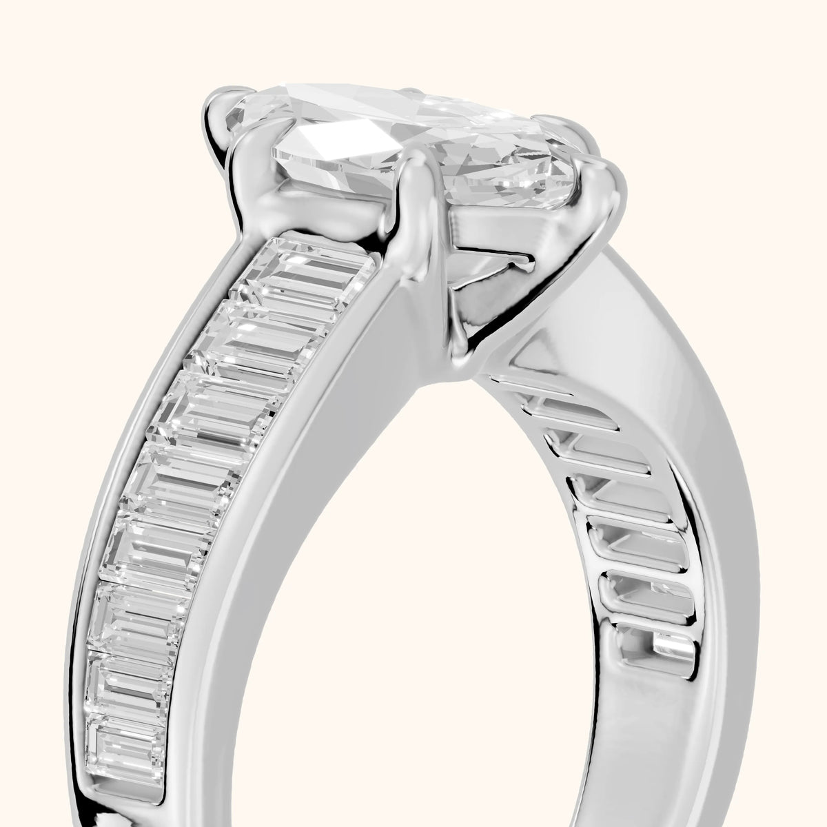 Hilo Baguette Channel Set Marquise Diamond Engagement Ring in Platinum - slant-view.webp