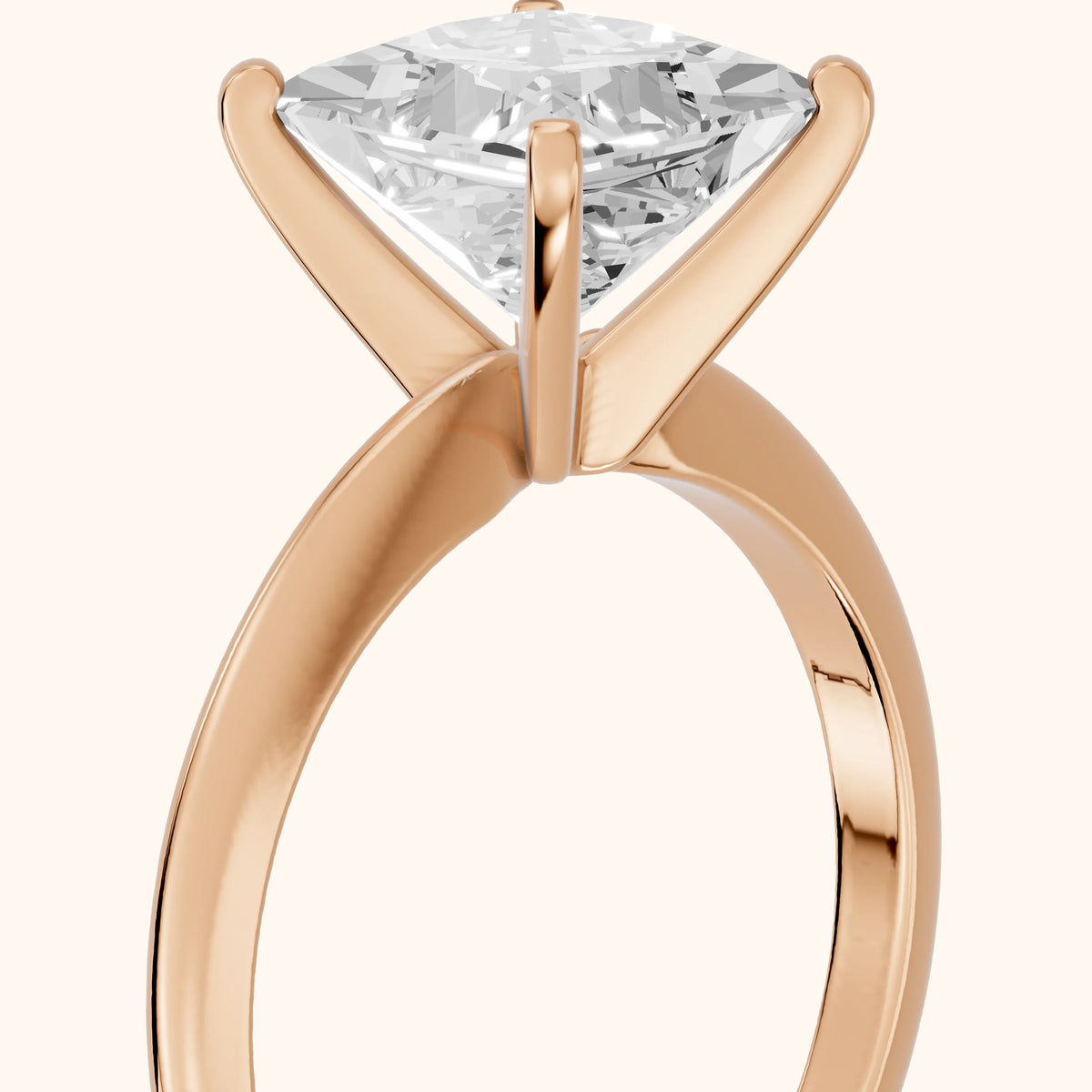 Giulia Solitaire Princess Diamond Engagement Ring in Rose Gold - slant-view.webp