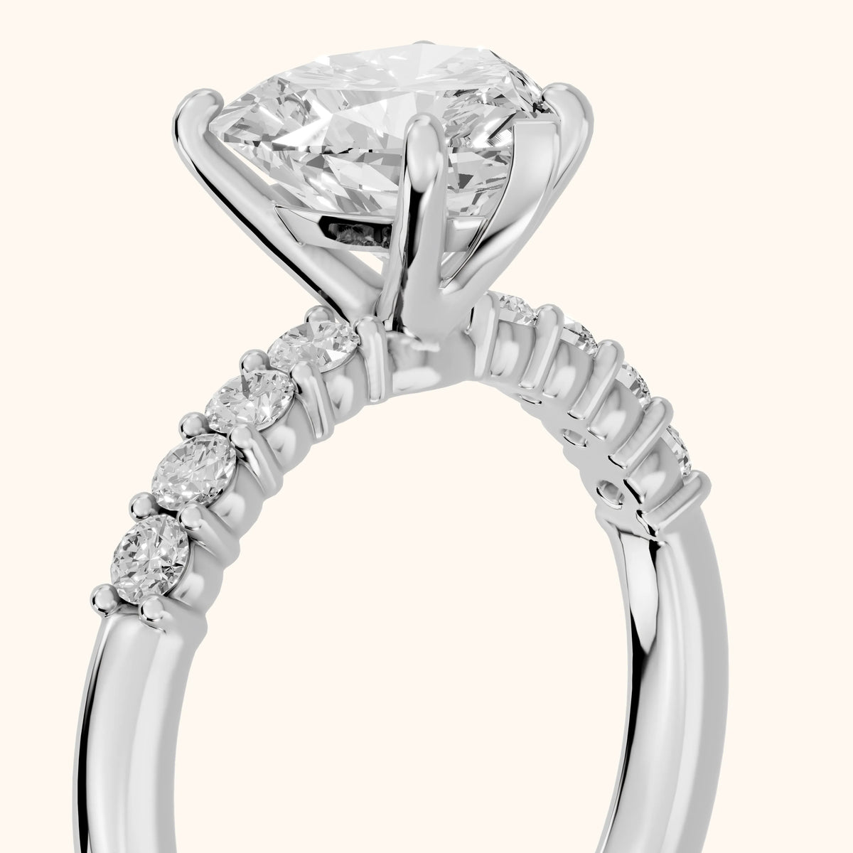 Mayfield Pavé Heart Diamond Engagement Ring in White Gold - slant-view.webp