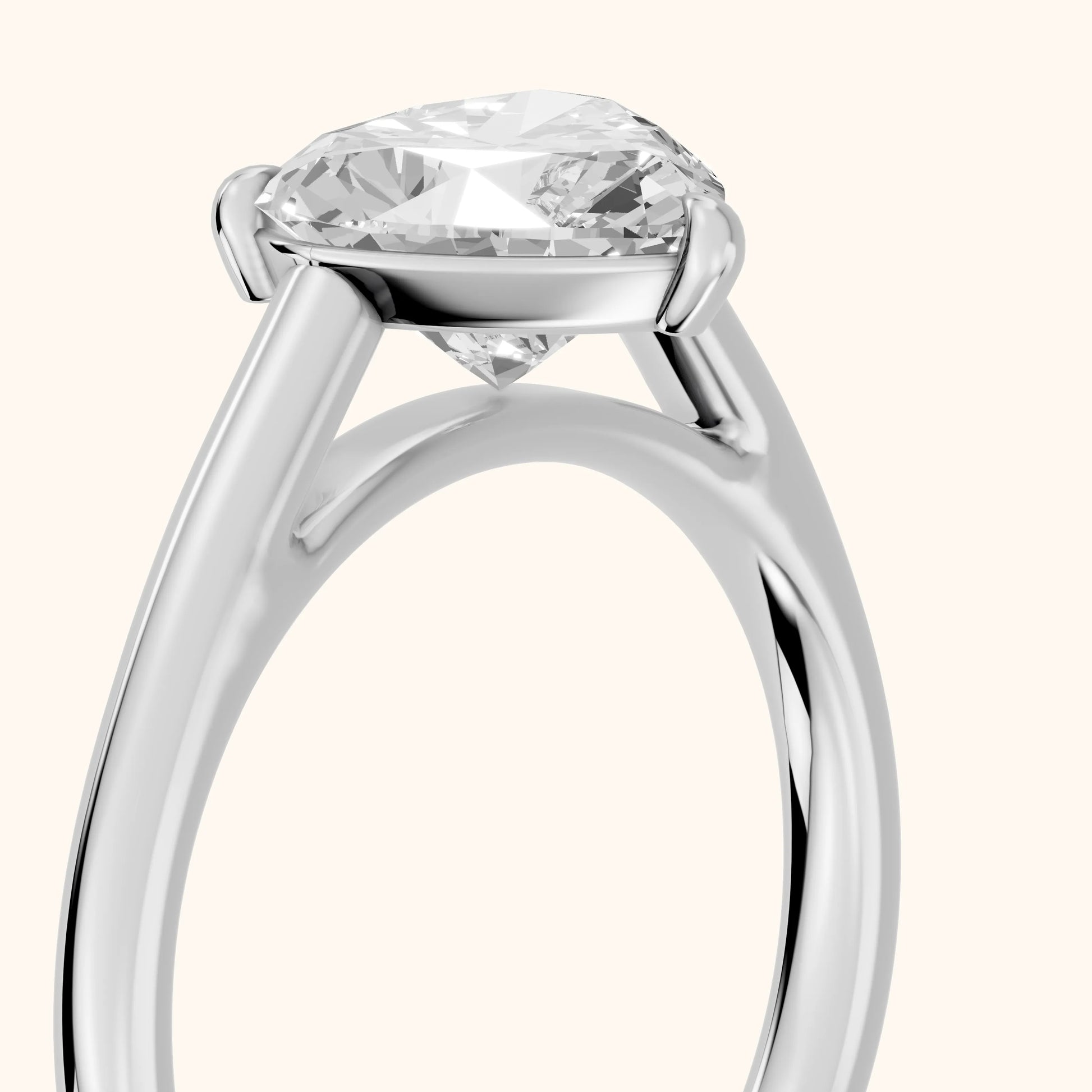 Sadie Cathedral Solitaire Heart Diamond Ring in Platinum - slant-view.webp