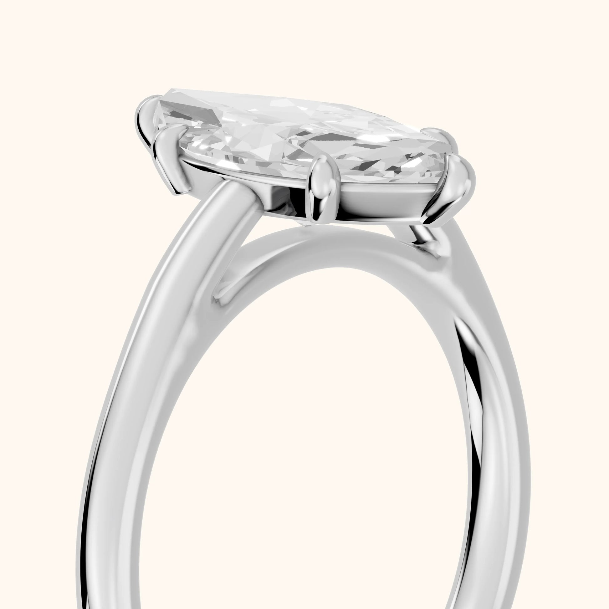 Sadie Cathedral Solitaire Marquise Diamond Ring in Silver - slant-view.webp