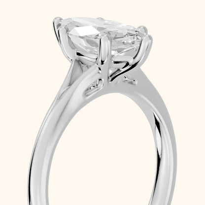 Melanie Solitaire Split Shank Marquise Diamond Engagement Ring in White Gold - slant-view.webp