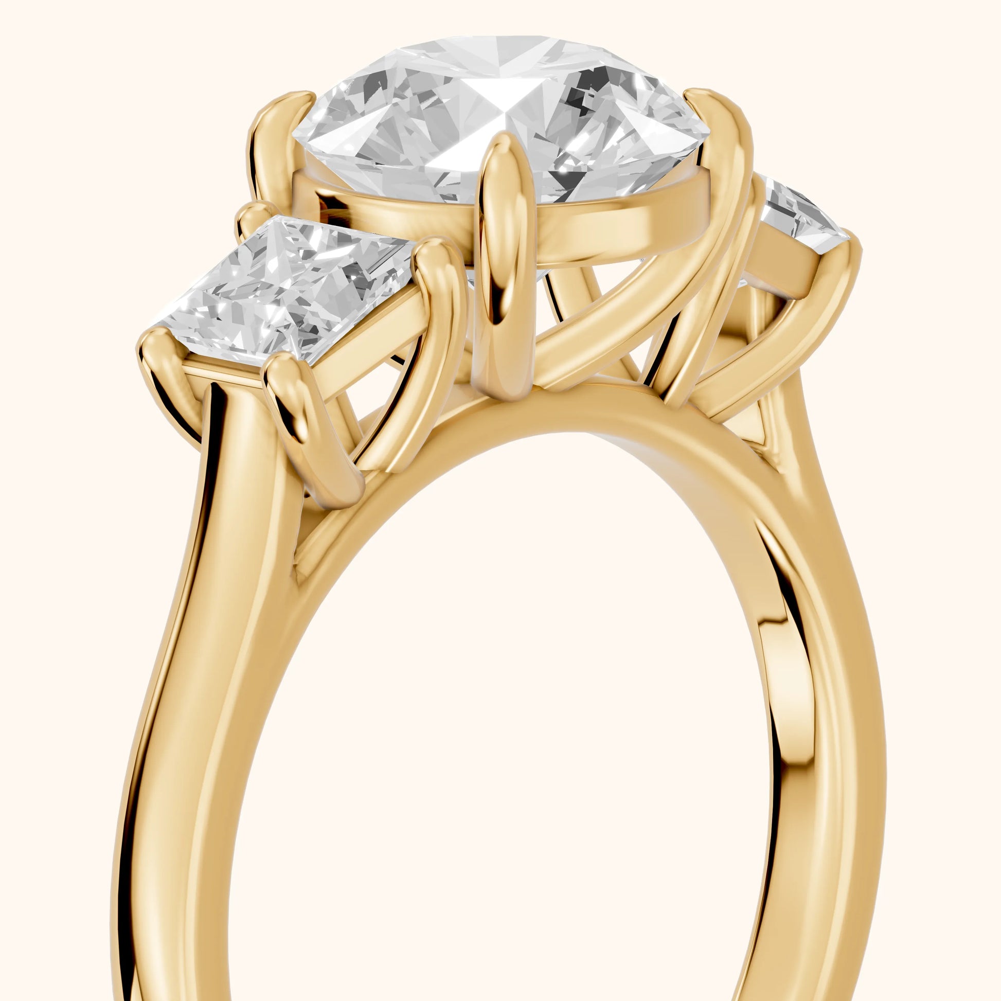 Sienna Three-Stone Round Diamond Ring in Yellow Gold - slant-view.webp
