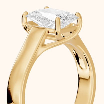 Bristol Trellis Solitaire Radiant Diamond Engagement Ring in Yellow Gold - slant-view.webp