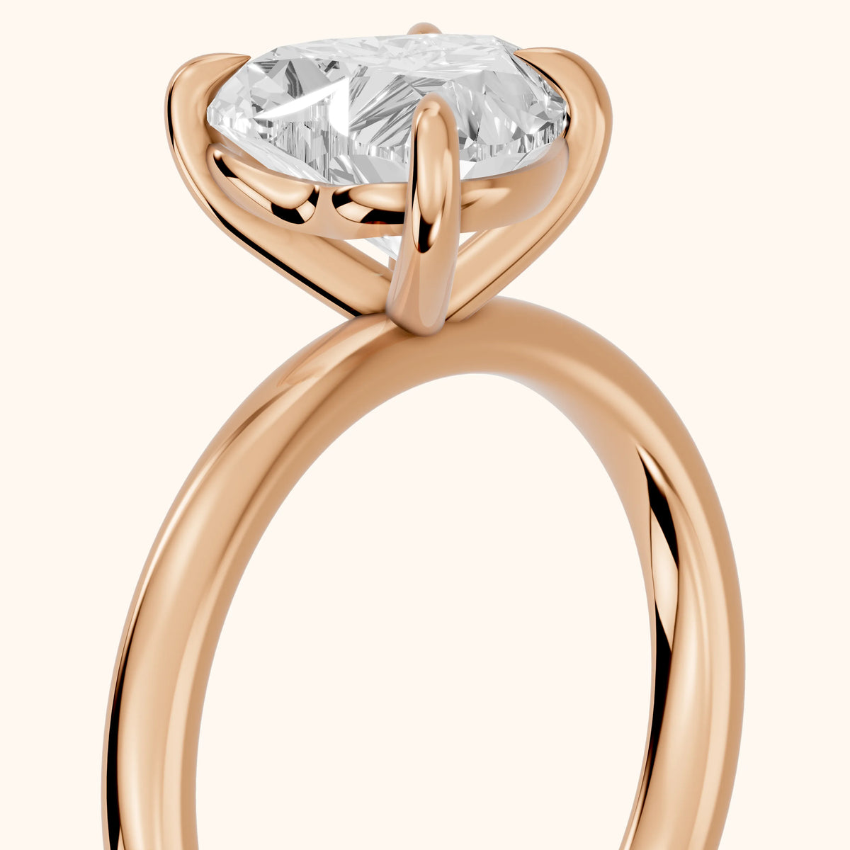 Solvang East-West Solitaire Heart Diamond Engagement Ring in Rose Gold - slant-view.webp