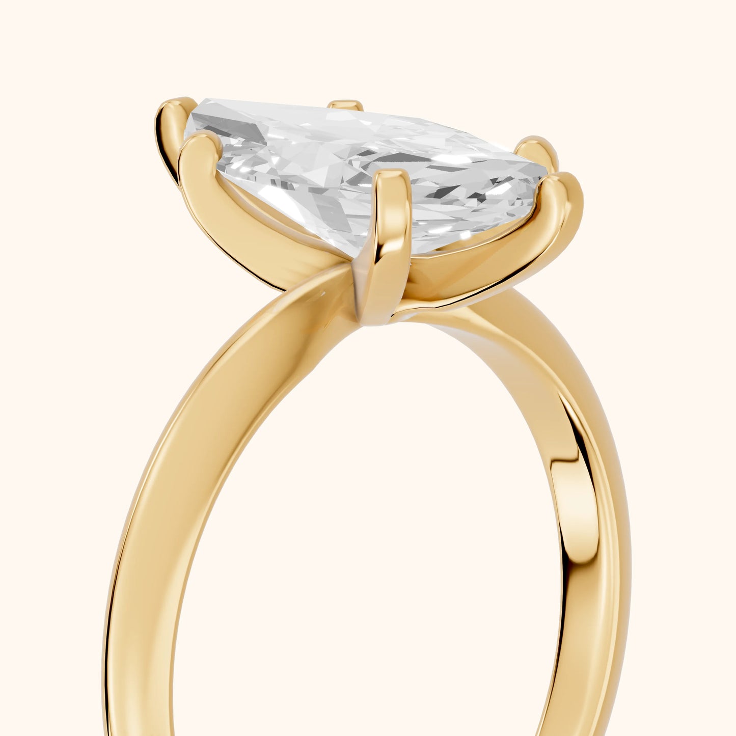 Wren Solitaire Marquise Diamond Ring in Yellow Gold - slant-view.webp