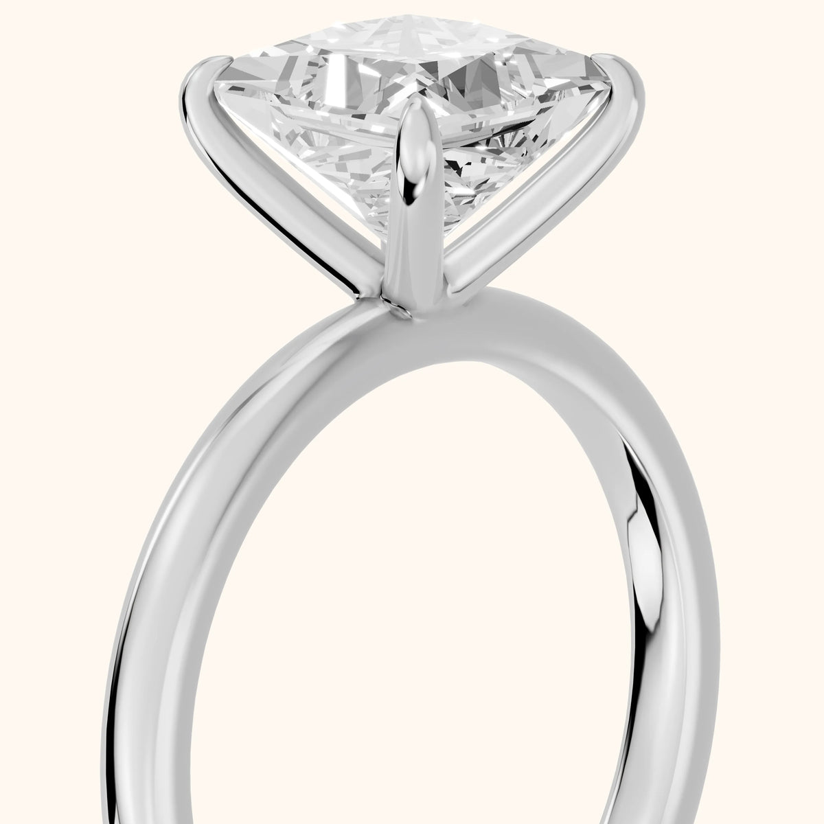 Susan Solitaire Princess Diamond Engagement Ring in Silver - slant-view.webp