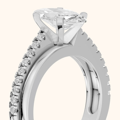 Edith Criss Cross Pavé Marquise Diamond Engagement Ring in Silver - slant-view.webp