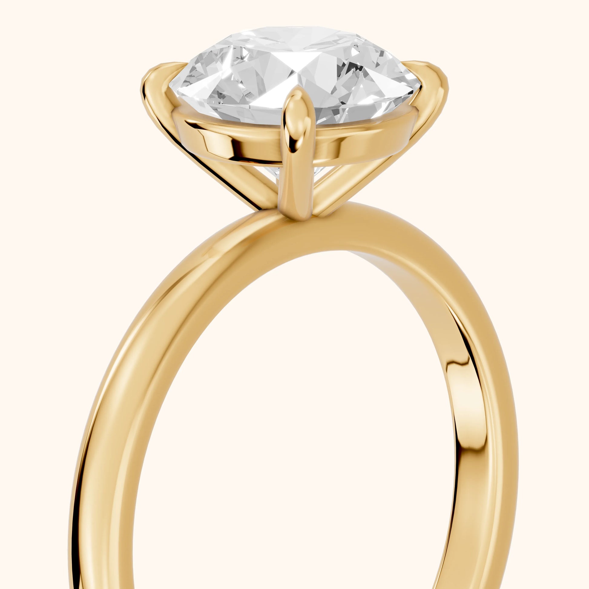 Lyla Petite Solitaire Round Diamond Engagement Ring in Yellow Gold - slant-view.webp