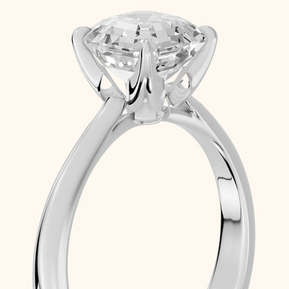 Evie Solitaire Six-Prong Asscher Diamond Engagement Ring in White Gold - slant-view.webp