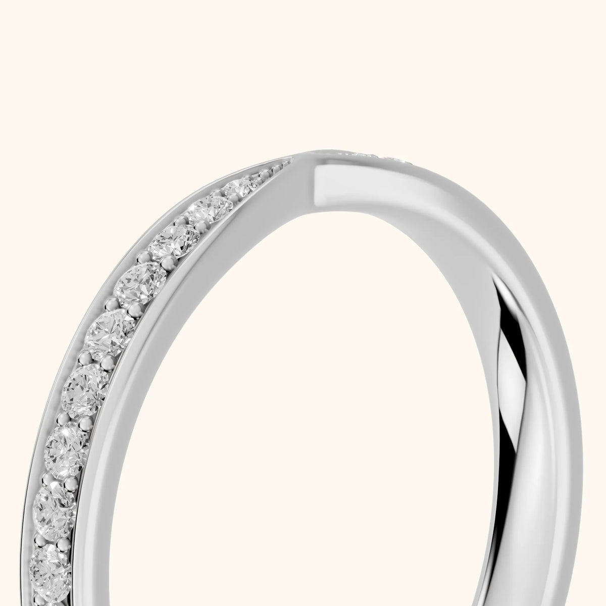 Zita Tapered Riviera Round Diamond Eternity Band in Platinum - slant-view
