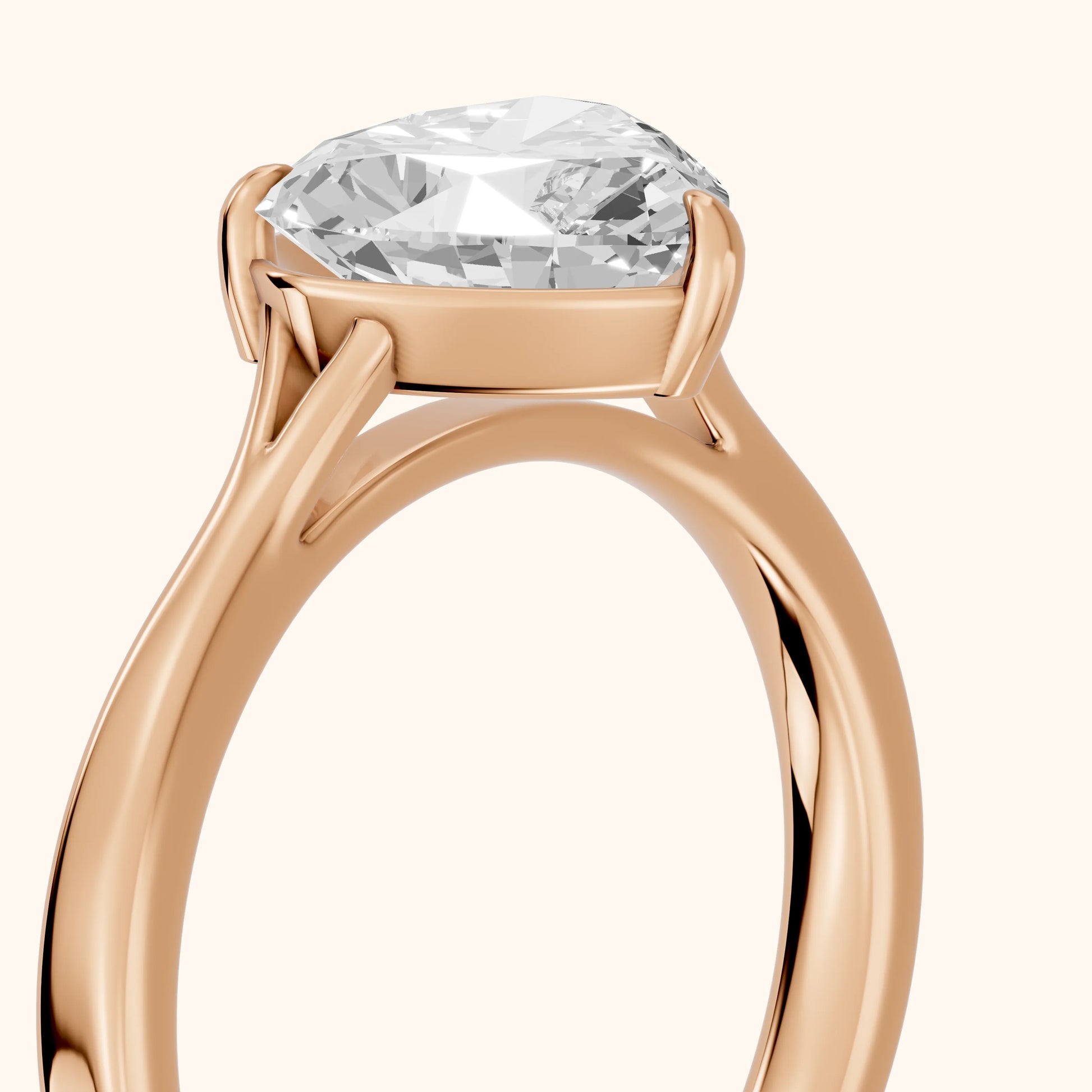 Anais Trellis Solitaire Heart Diamond Engagement Ring in Rose Gold - slant-view.webp