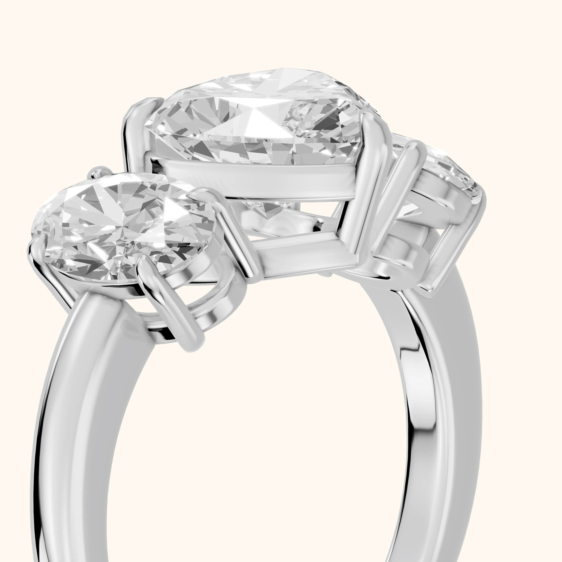 Lila Three-Stone Heart Diamond Ring in Platinum - slant-view.webp