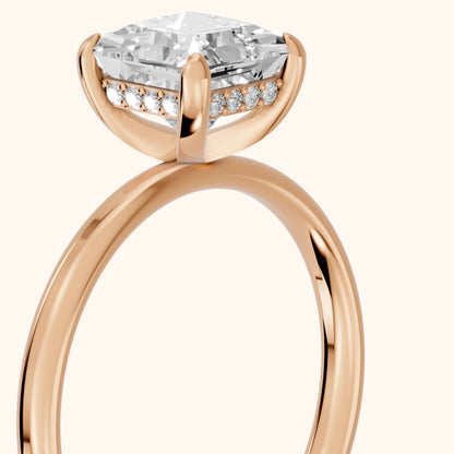 Charlotte Charm Solitaire Princess Diamond Engagement Ring in Rose Gold - slant-view.webp