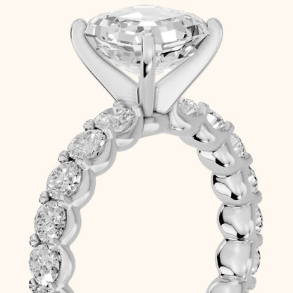 Leta Infinity Pavé Asscher Diamond Engagement Ring in Platinum - slant-view.webp