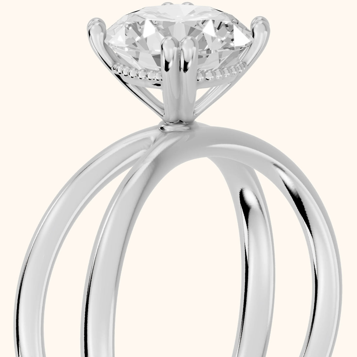 Yvonne Crossover Solitaire Round Diamond Engagement Ring in White Gold - slant-view.webp