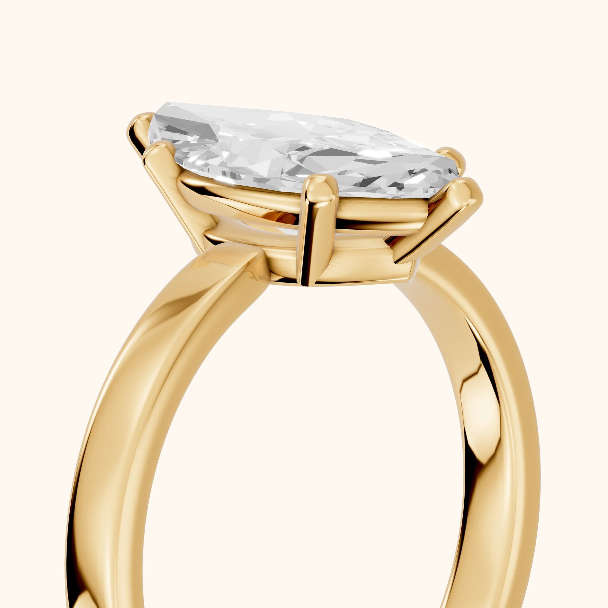 Delia Solitaire Marquise Diamond Engagement Ring in Yellow Gold - slant-view.webp