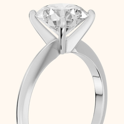 Giulia Solitaire Round Diamond Engagement Ring in Silver - slant-view.webp