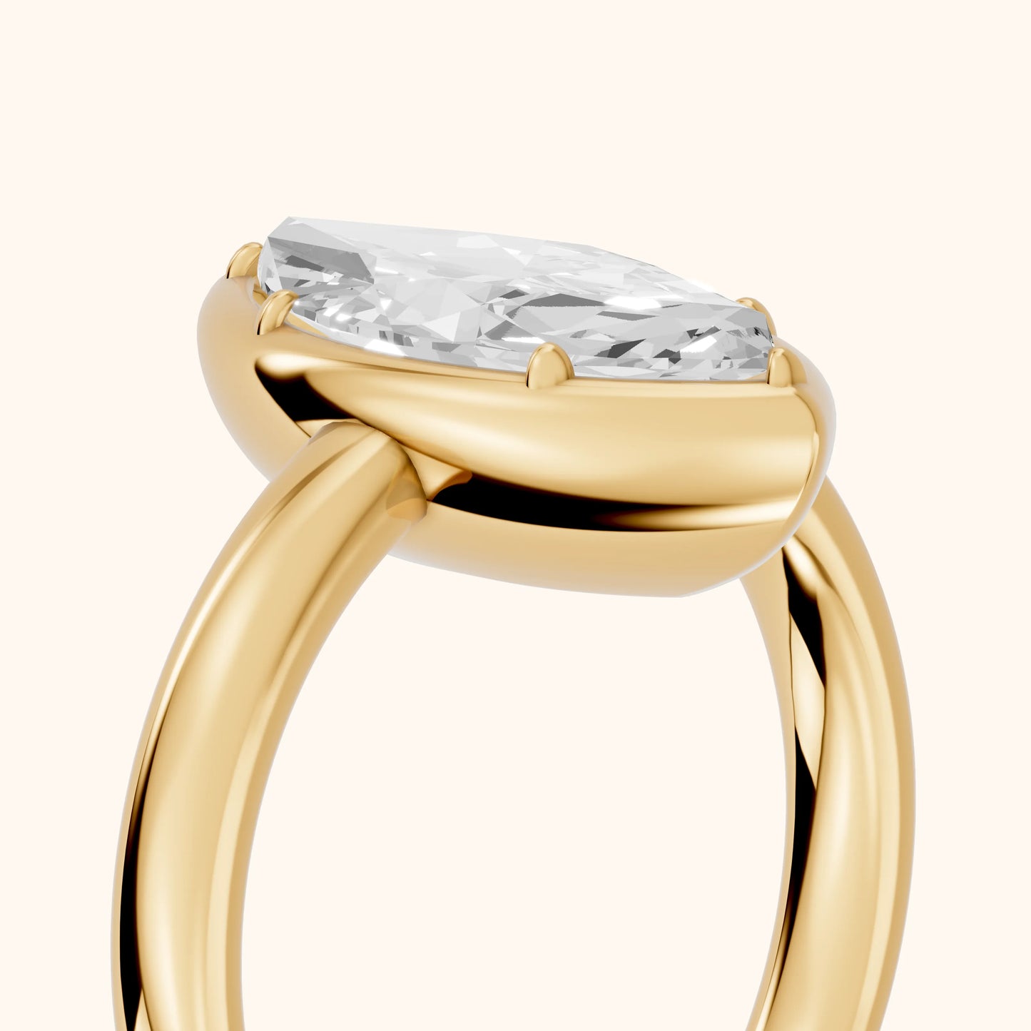 Alina Bezel Solitaire Marquise Diamond Ring in Yellow Gold - slant-view.webp