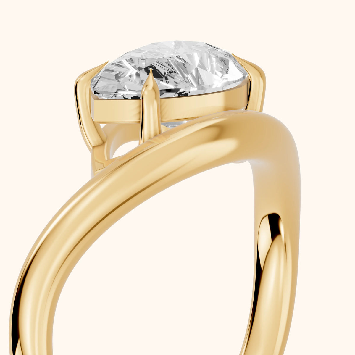 Katherine East-West Bypass Pear Diamond Engagement Ring in Yellow Gold - slant-view.webp