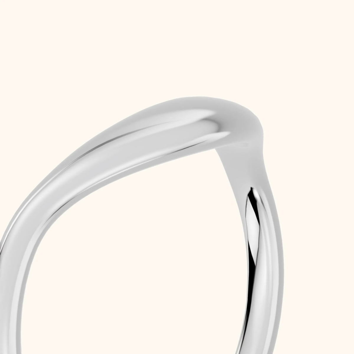 Kavya Curved Contour Wedding Band in Platinum - slant-view