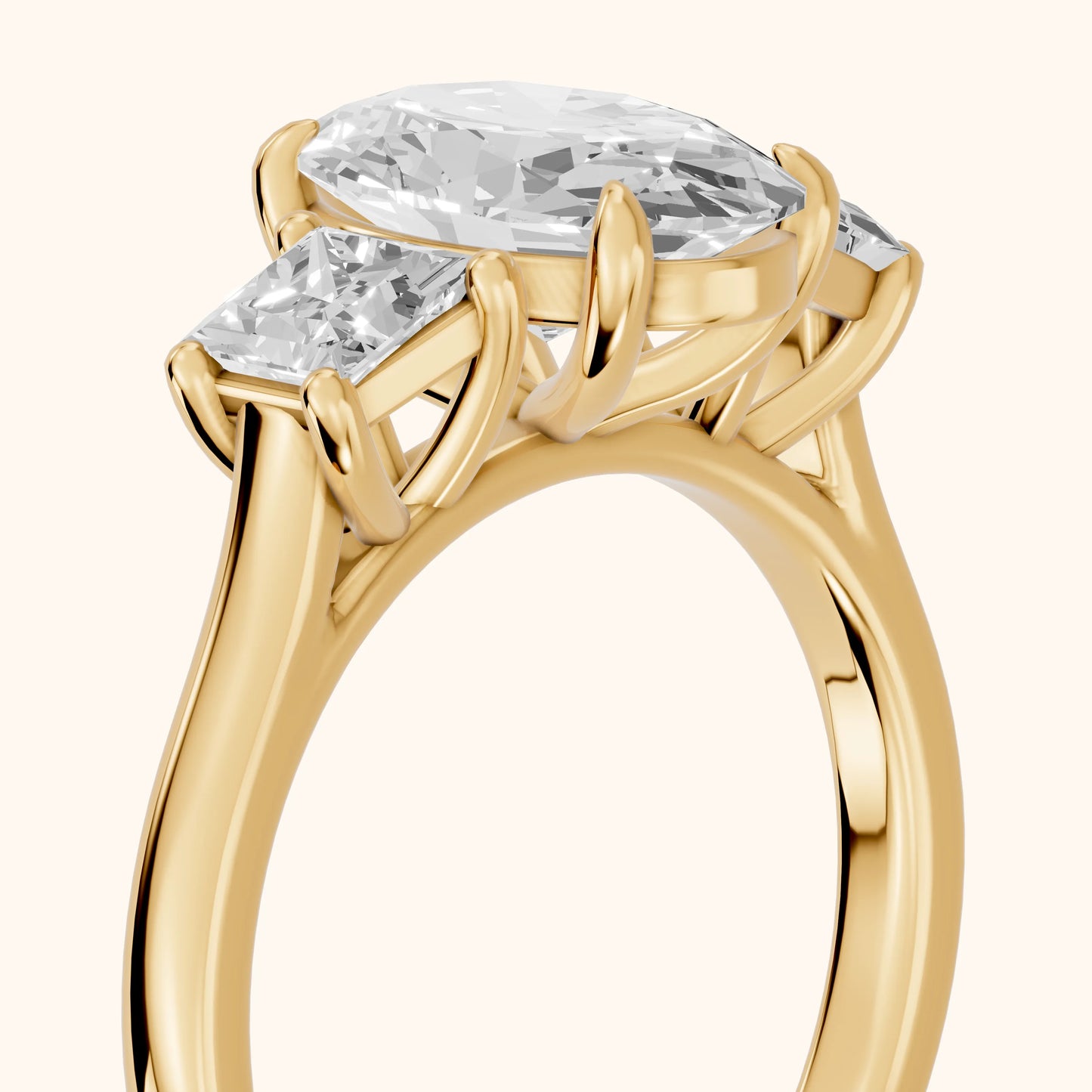 Sienna Three-Stone Oval Diamond Ring in Yellow Gold - slant-view.webp