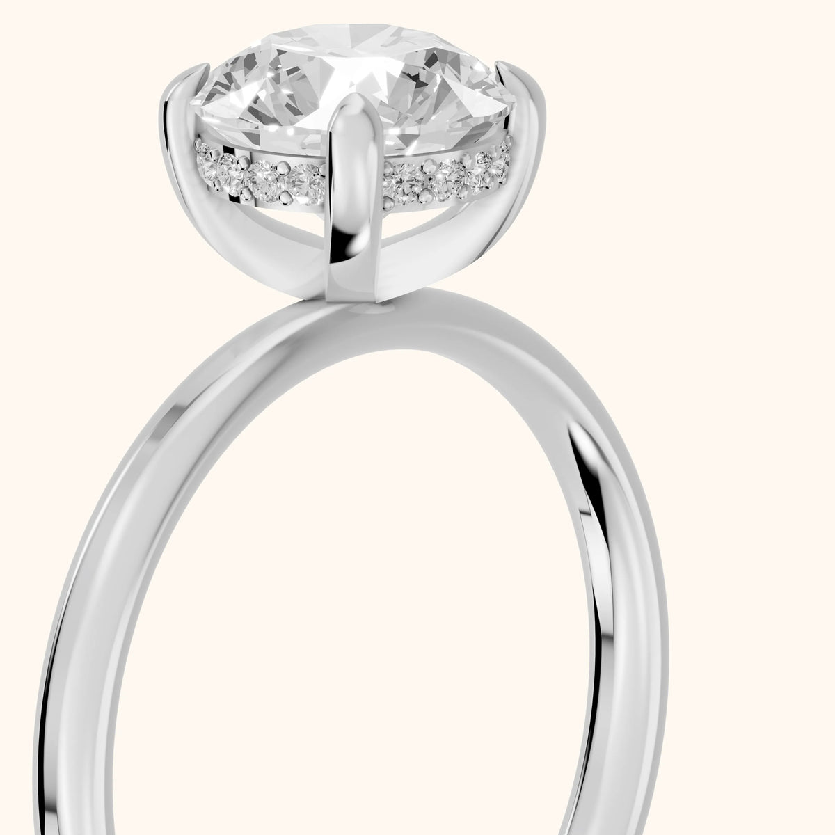 Charlotte Charm Solitaire Round Diamond Engagement Ring in Platinum - slant-view.webp