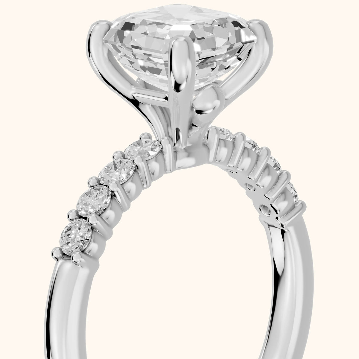 Mayfield Pavé Asscher Diamond Engagement Ring in Platinum - slant-view.webp