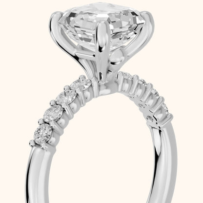 Mayfield Pavé Asscher Diamond Engagement Ring in Platinum - slant-view.webp