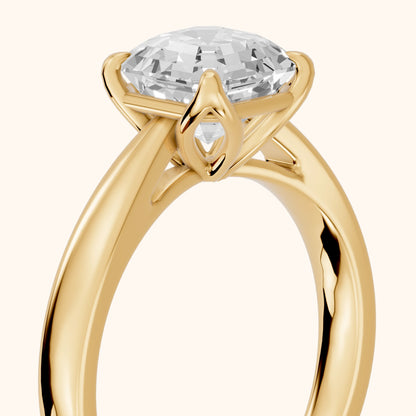 Lucia Solitaire Six-Prong Asscher Diamond Engagement Ring in Yellow Gold - slant-view.webp