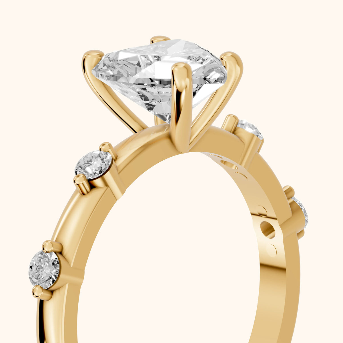 Elena Radiance Solitaire Heart Diamond Engagement Ring in Yellow Gold - slant-view.webp