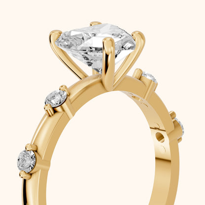 Elena Radiance Solitaire Heart Diamond Engagement Ring in Yellow Gold - slant-view.webp