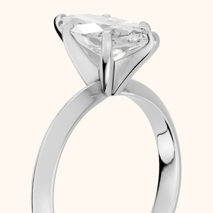 Hailey Solitaire Knife Edge Marquise Diamond Engagement Ring in Platinum - slant-view.webp