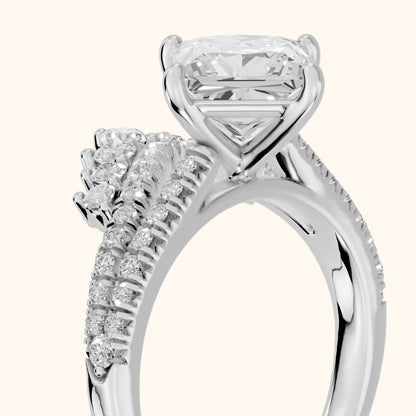 Annette Split Shank Pavé Princess Diamond Engagement Ring in White Gold - slant-view.webp