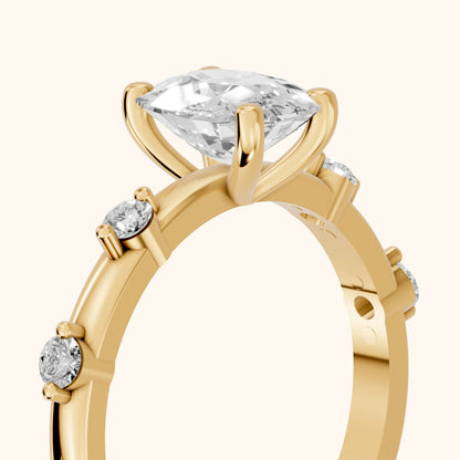 Elena Radiance Solitaire Cushion Diamond Engagement Ring in Yellow Gold - slant-view.webp