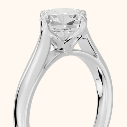 Edwina Crossover Solitaire Cushion Diamond Engagement Ring in Silver - slant-view.webp