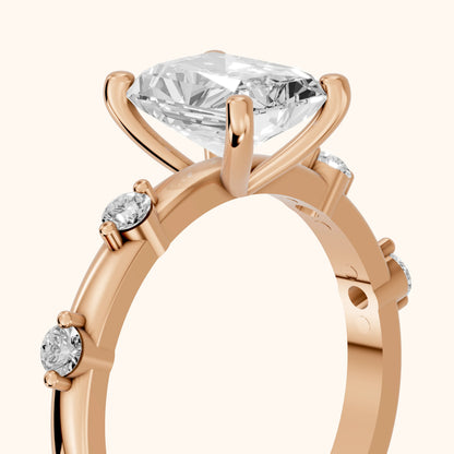 Elena Radiance Radiant Diamond Engagement Ring in Rose Gold - slant-view.webp
