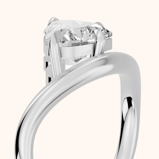 Katherine East-West Bypass Heart Diamond Engagement Ring in White Gold - slant-view.webp