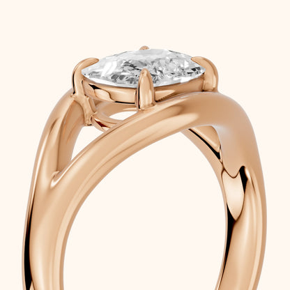Madeleine Split Shank Cushion Diamond Engagement Ring in Rose Gold - slant-view.webp