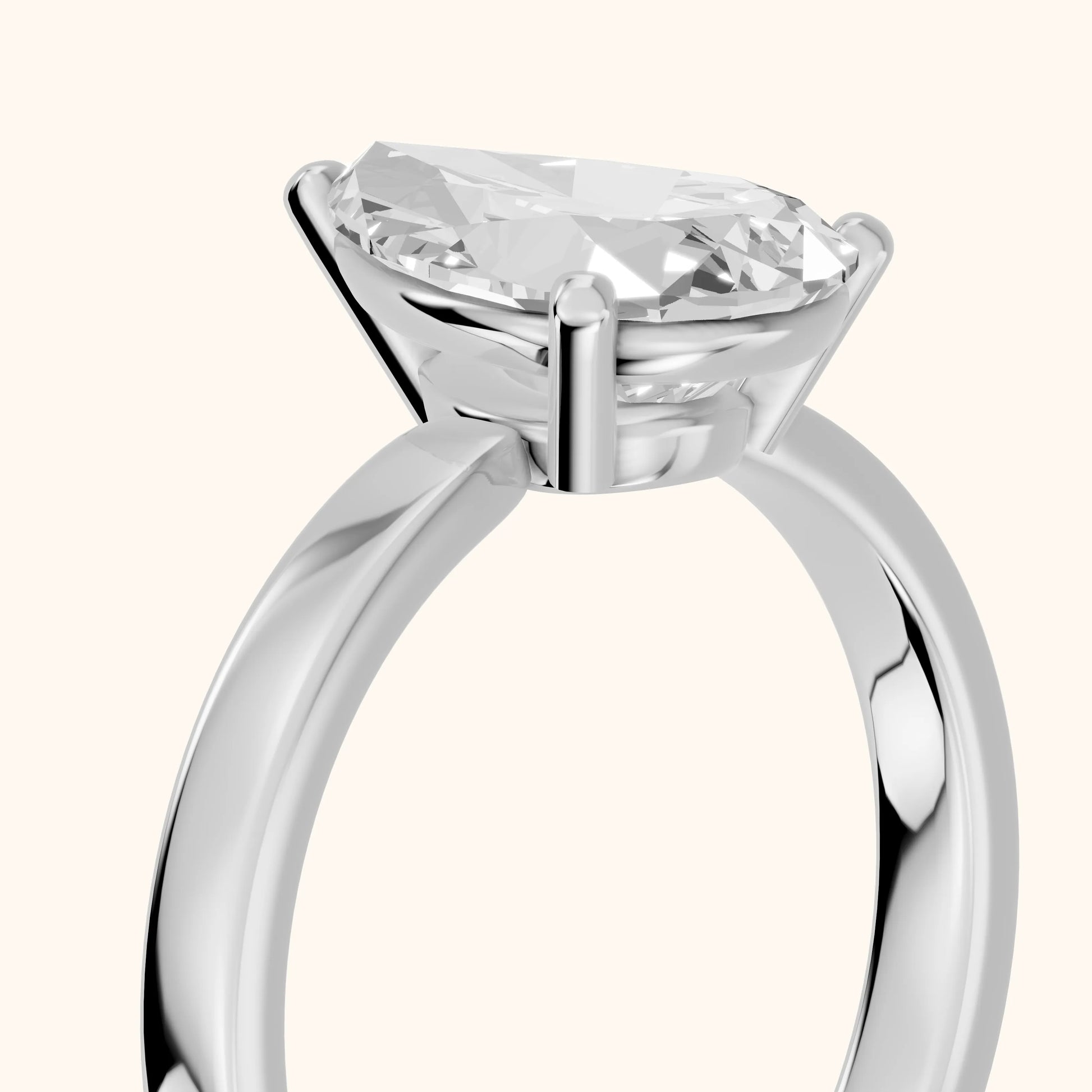 Delia Solitaire Pear Diamond Engagement Ring in White Gold - slant-view.webp