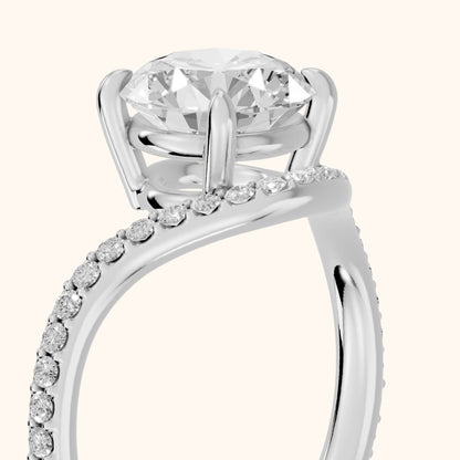 Alison Bypass Pavé Round Diamond Engagement Ring in White Gold - slant-view.webp