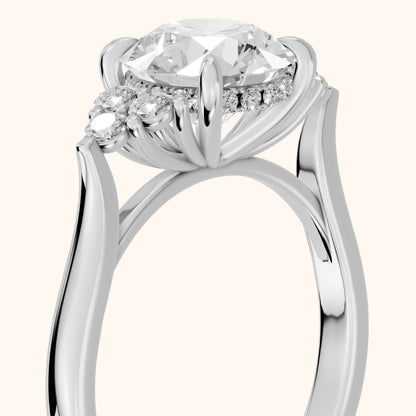 Anya Sidestone Cluster Round Diamond Ring in White Gold - slant-view.webp