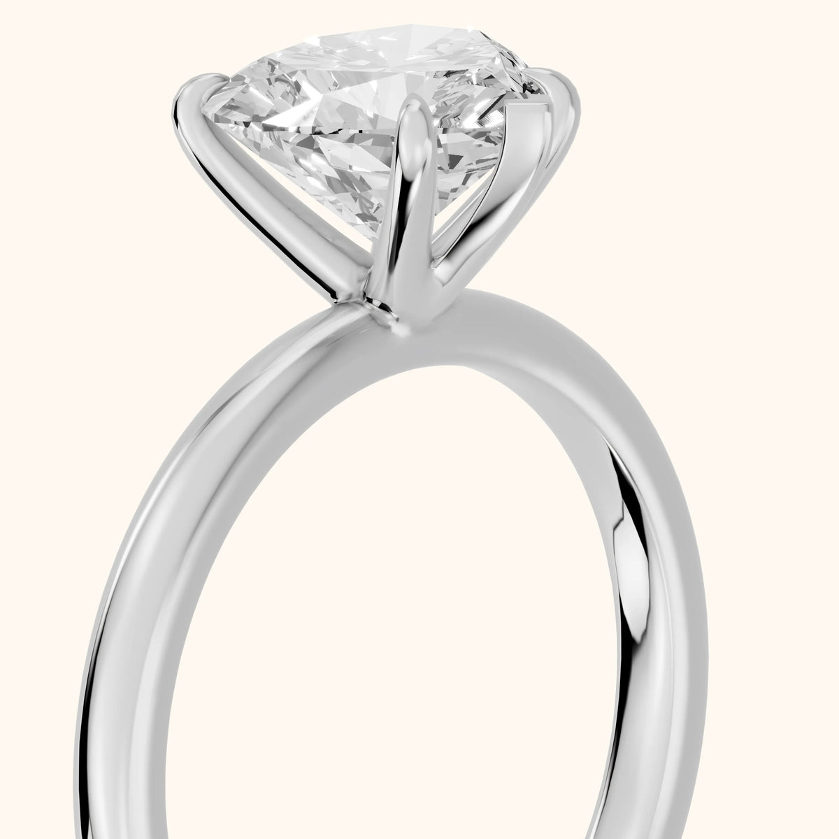 Susan Solitaire Heart Diamond Engagement Ring in Silver - slant-view.webp