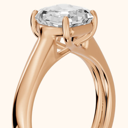Heather Solitaire Cathedral Asscher Diamond Engagement Ring in Rose Gold - slant-view.webp