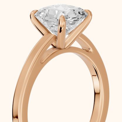 Kaia Solitaire Radiant Diamond Ring in Rose Gold - slant-view.webp